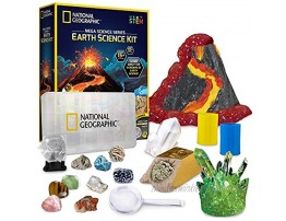 NATIONAL GEOGRAPHIC Earth Science Kit Over 15 Science Experiments & STEM Activities for Kids Crystal Growing Erupting Volcanos 2 Dig Kits & 10 Genuine Specimens an AMAZON EXCLUSIVE Science Kit
