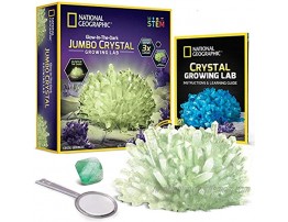 NATIONAL GEOGRAPHIC Jumbo Crystal Growing Kit Grow a Giant Glow in the Dark Crystal in a Few Days with this Crystal Making Kit Up To 3x Larger Than Our Standard Crystals Great Science Kit for Kids