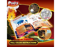 Playz Volcanic Eruption & Lava Lab Science Experiments Kit 22+ Tools to Make Lava Bombs Volcano Eruptions Fizzing Mineral Pools Fake Poison Gas & Crystal Deposits for Boys Girls & Teenagers