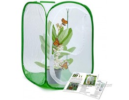 RESTCLOUD Professional Butterfly Habitat Insect Cage Caterpillar Enclosure Pop-up Polyester Bottom for Easier Clean