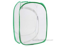 Scotamalone Collapsible Butterfly Habitat Garden Cage Butterfly Cage Butterfly House Insect Net Terrarium Net Pop-up 23.6 Inches Tall White Green Kids Butterfly Net for Watching Butterfly Life Cycle