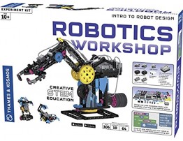 Thames & Kosmos Robotics Workshop Model Building & Science Experiment Kit | Build & Program 10 Robots with Ultrasonic Sensors | Program & Control with App for iOS & Android