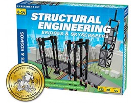 Thames & Kosmos Structural Engineering: Bridges & Skyscrapers | Science & Engineering Kit | Build 20 Models | Learn about Force Load Compression Tension | Parents' Choice Gold Award Winner Blue