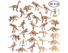 UPINS 30 Pack Dinosaur Fossil Skeletons 3.7 Inch Assorted Dinosaur Skeleton Toy Figures Dino Bones Educational Gift for Science Play Dino Sand Dig Party Favor Decorations