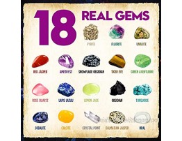 XXTOYS Jumbo Gems Dig Kit Dig Up 18 Real Gemstones for Kids Rocks and Minerals Crystals Mining Science Kits Great Geology Archeology Gift for Boys & Girls Educational STEM Toys