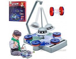 YUNKAIEN 12-in-1magnet Science kit Toys|12 STEM Magnetic Science Experiments|Power The Racer with a Magnet,Levitate a Magnet,Magnetic Yacht & Fishing,Compass Magnets