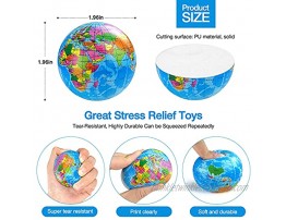 12 Pcs Globe Squishy Stress Balls for Adults and Kids with 12 Pack 0.5mm 6-in-1 Multicolor Ballpoint Pen Earth Squeeze Balls Relief Toys Therapeutic Educational Balls Bulk