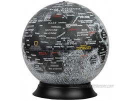 12″Diameter Illuminated National Geographic Moon Globe Removable Cord Touch Light Control Detailed Cartography Made in USA
