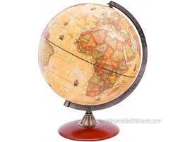 ANNOVA Antique Globe Dia 12-inch 30 CM with A Wood Base Vintage Decorative Political Desktop World Rotating Full Earth Geography Educational for Kids Adults School Home Office Dia 12-inch