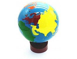 Baby Earth Globe Toys Montessori Earth Globe Plastic and Wood Material Learn to Know World Children Early Learning Teaching Aids Multicolor