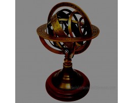 Brass Nautical 8 inches Tall Antique Armillary Sphere Globe Replica Gift; Vintage Table Décor and Gift