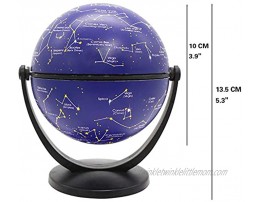 Exerz Mini Globe 4-inch 10 cm 2 Pieces Set 1 x Political 1 x Stars & Constellations Swivels in All Directions Educational Decorative Unique Small World Desktop Vintage Mini Globe 2 Pack