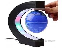 Floating Globe Magnetic Levitation Floating World Map Globe 3 Colored C Shape Magnetic Globe Floating Globe with LED Lights Best Gift As Desk Decoration For Fathers Students Teachers Friends Birthday