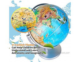 Interactive Globe for Kids 8 Inchs AR Cartoon Educational Globes of The World with Stand 720°Rotation Augmented Reality Learning Toy for Classroom Geography Teaching Cafe Home&Office Decoration