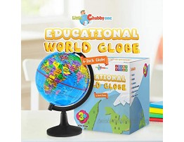 Little Chubby One 6-inch Educational World Globe Educational and Decorative Piece Colorful Informative Easy to Read Spinning Globe Ideal for Learning Geography and Perfect Decor for Kids Room