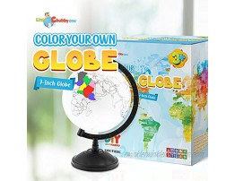 Little Chubby One 7-inch DIY Color Your Own Globe Educational and Decorative Piece Assorted Markers for Coloring Spinning Globe Ideal for Learning Geography and Perfect Decor for Kids Room