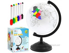 Little Chubby One 7-inch DIY Color Your Own Globe Educational and Decorative Piece Assorted Markers for Coloring Spinning Globe Ideal for Learning Geography and Perfect Decor for Kids Room