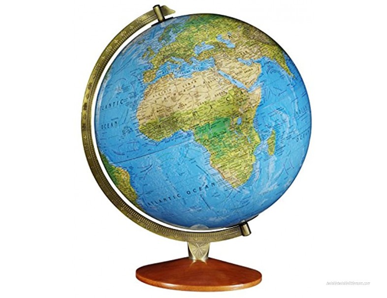 Replogle Odessa Blue Ocean 2-Way Map Illuminated World Globe Raised Relief Up-to-Date Cartography Made in USA12 30cm Diameter
