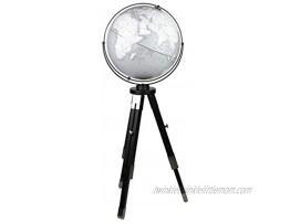 Replogle Willston Gray Globe with Black Metal Tripod Stand Adjustable Height Floor Globe Detailed Up-to-Date Cartography16 40cm Diameter