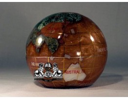 Unique Art 3-Inch amber Pearl Swirl Ocean Gemstone World Globe Paper Weight