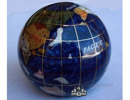 Unique Art Since 1996 80-PW Pearl Gemstone Globe Paper Weight Bahama Blue
