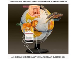 Waypoint Earth Physical Illuminated Globe with Augmented Reality: Smart 2 in 1 map for Kids Ages 3 and up Includes up-to-Date Information About The World Along with Famous Landmarks10 Diameter