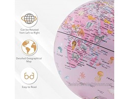 Waypoint Geographic Giacomino Kids Pink Animals 6-inch Globe Up to Date Miniature Globe for Kids Pink