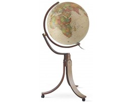 Waypoint Geographic Light Up Floor Stand Emily Globe 42 Tall Decorative Illuminated Antique Ocean Style Standing Floor Globe 20 Diameter Globe with Gyromatice Mounting Up to Date World Globe