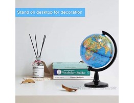 Wizdar 4'' World Globe for Kids Learning Educational Rotating World Map Globes Mini Size Decorative Earth Children Globe for Classroom Geography Teaching Desk & Office Decoration-4 inch