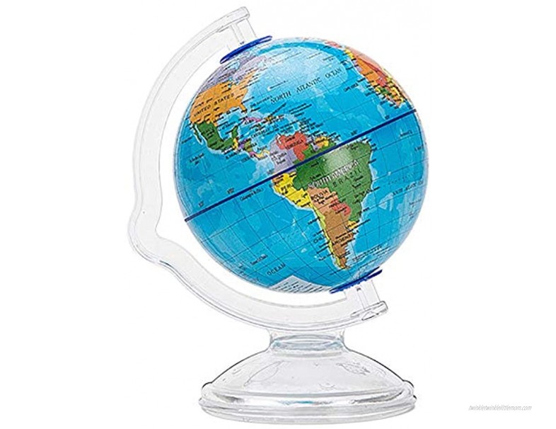 World Globe for Kids 4''Swivel and Tilt on Stand with Plastic Base for Children Geographic Teaching Educational Light World Globe