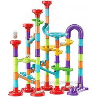 93Pcs Marble Run Set Building Blocks with 30 Glass Marbles for Kids Girls Boys Toys Stem Maze Educational Race Game Birthday Gifts LargeA