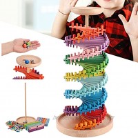 Build Board Game Racing Track Stacking Toy Rainbow Color for Toddler for Improves the Manual AbilityRainbow Marble Race blue