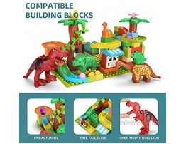 CATTA Dinosaur Blocks Marble Run Classic Big Building Blocks Set STEM Learning Education Toys for Toddler Boys Girls Age 3 4 5 Compatible with All Major Brands