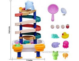 COUOMOXA Kids Bath Toys Assemble Set DIY Slide Waterfall Track & Fishing Game 3 in 1 Splash Water Ball Toy with Suction Cup Bathroom Toys for Boys Girls Over 3 Years Old