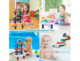 COUOMOXA Kids Bath Toys Assemble Set DIY Slide Waterfall Track & Fishing Game 3 in 1 Splash Water Ball Toy with Suction Cup Bathroom Toys for Boys Girls Over 3 Years Old
