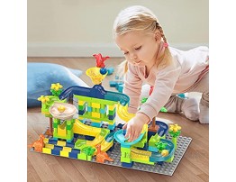 FUNYTOYS 295 PCS Marble Run Building Toy for Boys and Girls Great Creative STEM Educational Construction Toys for Age 3 4 5 6 7 8 9+ Building Block Construction Toys Set with 4 Balls + 4 Dinosaur