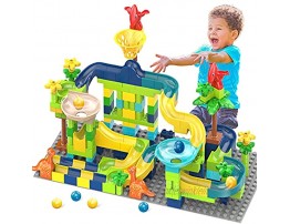 FUNYTOYS 295 PCS Marble Run Building Toy for Boys and Girls Great Creative STEM Educational Construction Toys for Age 3 4 5 6 7 8 9+ Building Block Construction Toys Set with 4 Balls + 4 Dinosaur