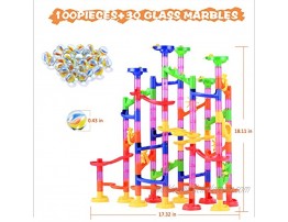 Gifts2U Marble Run Toy 130Pcs Educational Construction Maze Block Toy Set with Glass Marbles for Kids and Parent-Child Game Tiny Version