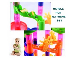 Gifts2U Marble Run Toy 130Pcs Educational Construction Maze Block Toy Set with Glass Marbles for Kids and Parent-Child Game Tiny Version