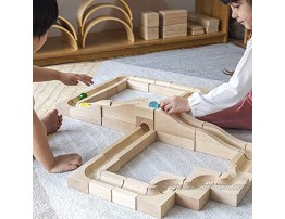 Guidecraft Unit Block Marble Run 40 pc. Set: Rubberwood Education Learning Blocks STEM Toy for Girls and Boys