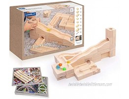 Guidecraft Unit Block Marble Run 40 pc. Set: Rubberwood Education Learning Blocks  STEM Toy for Girls and Boys