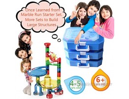 IQKidz Marble Run Building Set Marble Race Tracks Toys for Kids 4 5 6 Year Old Educational STEM Game for Girls and Boys Deluxe Building Kit for Birthday & Christmas