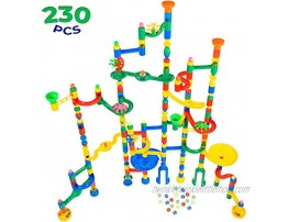 MagicJourney Giant Marble Run Toy Track Super Set Game I 230 Piece Marble Maze Building Sets w  200 Colorful Marble Tracks 30 Marbles & 4 Challenge Levels for STEM Learning Endless Educational Fun