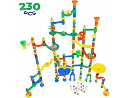 MagicJourney Giant Marble Run Toy Track Super Set Game I 230 Piece Marble Maze Building Sets w 200 Colorful Marble Tracks 30 Marbles & 4 Challenge Levels for STEM Learning Endless Educational Fun