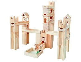 Onshine Wooden Marble Run for Kids Ages 4-8 65 Pieces Wood Building Blocks Toys and Construction Play Set Marble Maze Game STEM Learning Toys Gifts for Boys Girls