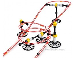 Quercetti Roller Coaster mini rail Set -150pc 8 meters Kids ages 6-12 Building Blocks for Marbles Game Maze Tracks Red