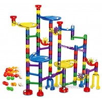 WenToyce Marble Run Sets for Kids Giant Marble Race Railway Track Game STEM Building Puzzle Blocks Educational Construction Toys Marble Maze for Toddler 122 Pcs + 32 Pcs Bonus Marbles Pieces