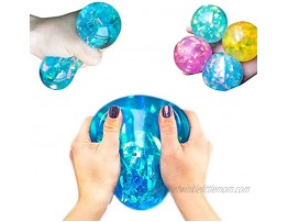 XUEKUN Glitter Stress Ball for Adults and Kids Medium Squishy Stress Ball Fidget Toy Anti Stress Sensory Ball Squeeze Toy