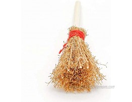 XUEKUN Mini Broom Costume Hangings Decorations Toys with Red Rope Straw Broom Wizard Accessory for Halloween Party Red Rope