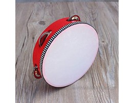 Anniston Kids Toys 6 7 8inch Wooden Tambourine Drum Toy Round Percussion Musical Beat Instrument Learning & Education for Children Toddlers Boys Girls Red 8Inch